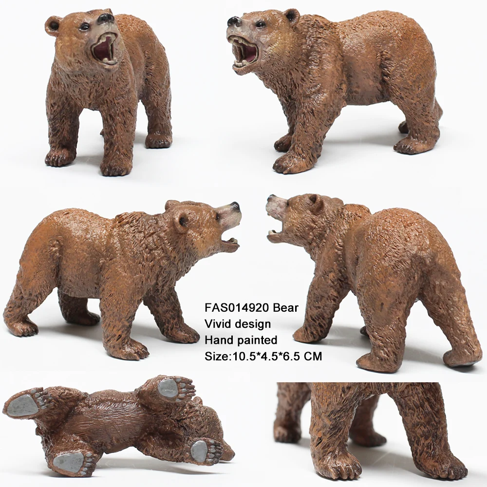 Jungle animal figurines toy plastic bear model