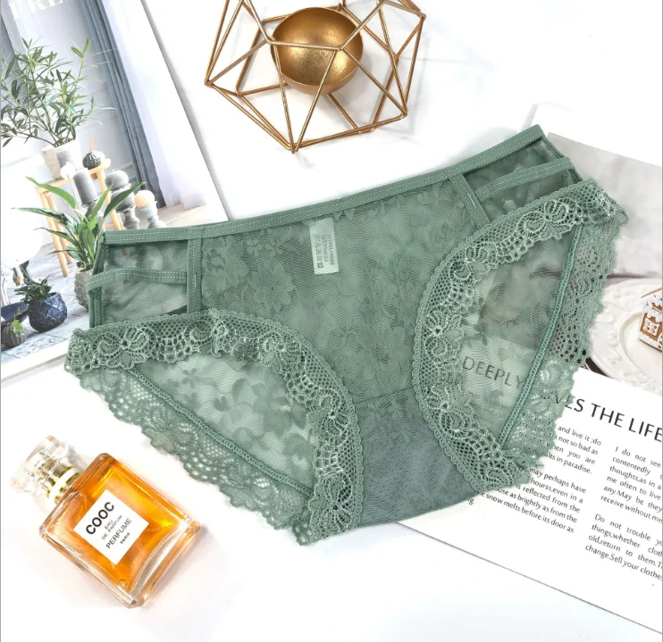 Japanese Girls Thin Panties Women Lace Underwear Solid Sexy Lingerie Panties String Womens Thongs