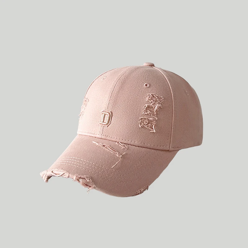 Vintage distressed holes solid color customized big head circumference Baseball Hat