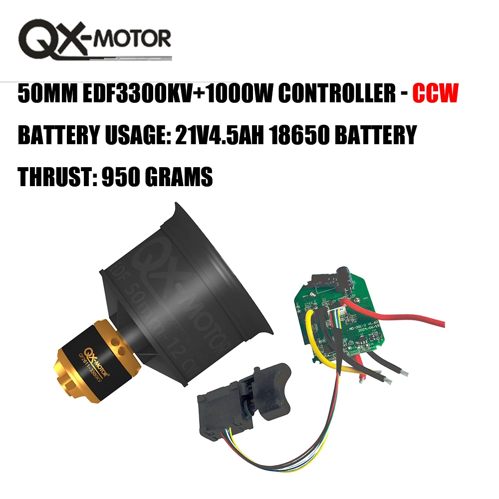 QX-MFLU 50 мм QF2611--3300KV EDF бесщеточный двигатель (вперед/назад) 1 кВт контроллер силовые вентиляторы в сборе DIY ручные воздуходувки