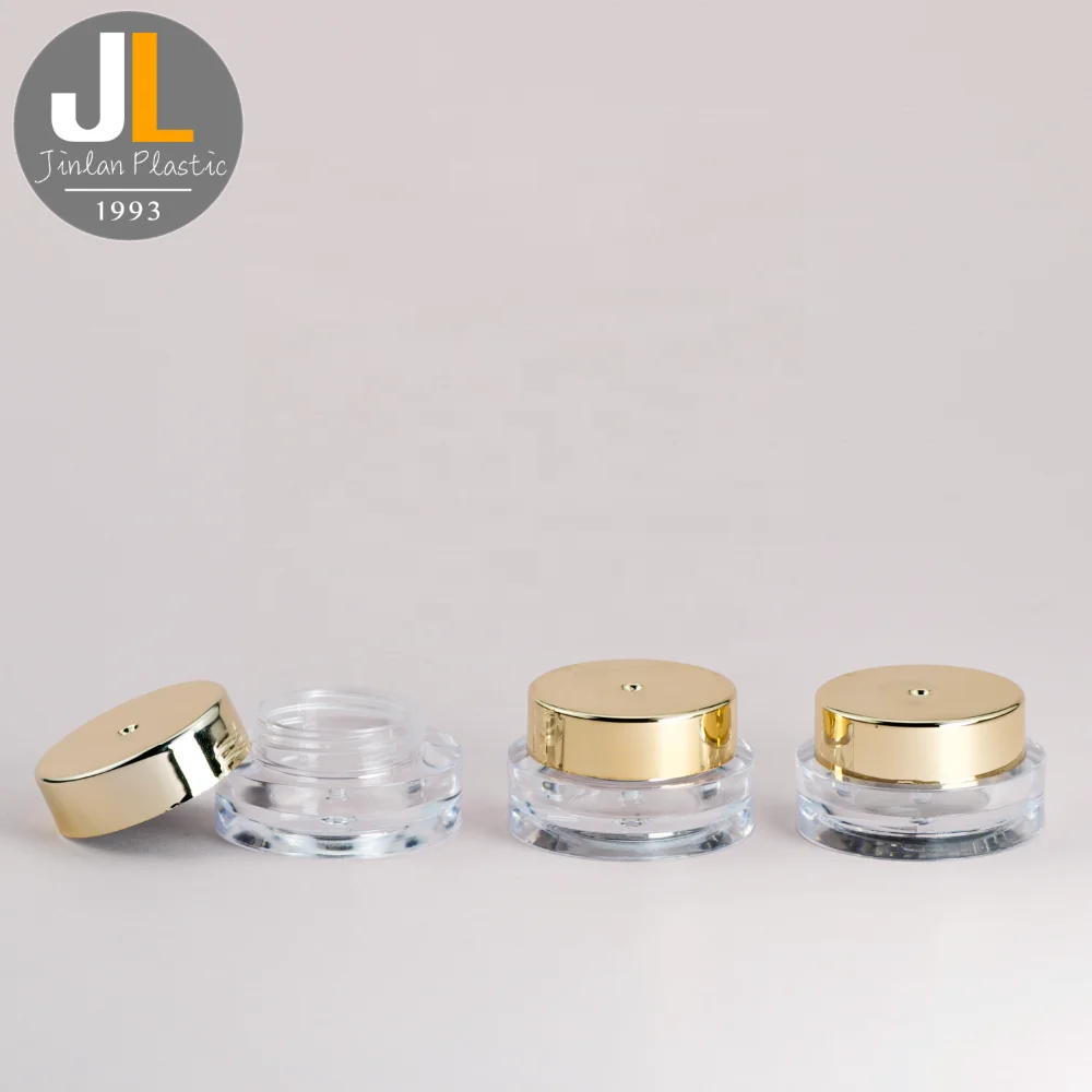 Low Moq Round Cosmetic Packaging Gold Skin Care Cream Container 3g Double wall Cosmetic Jar