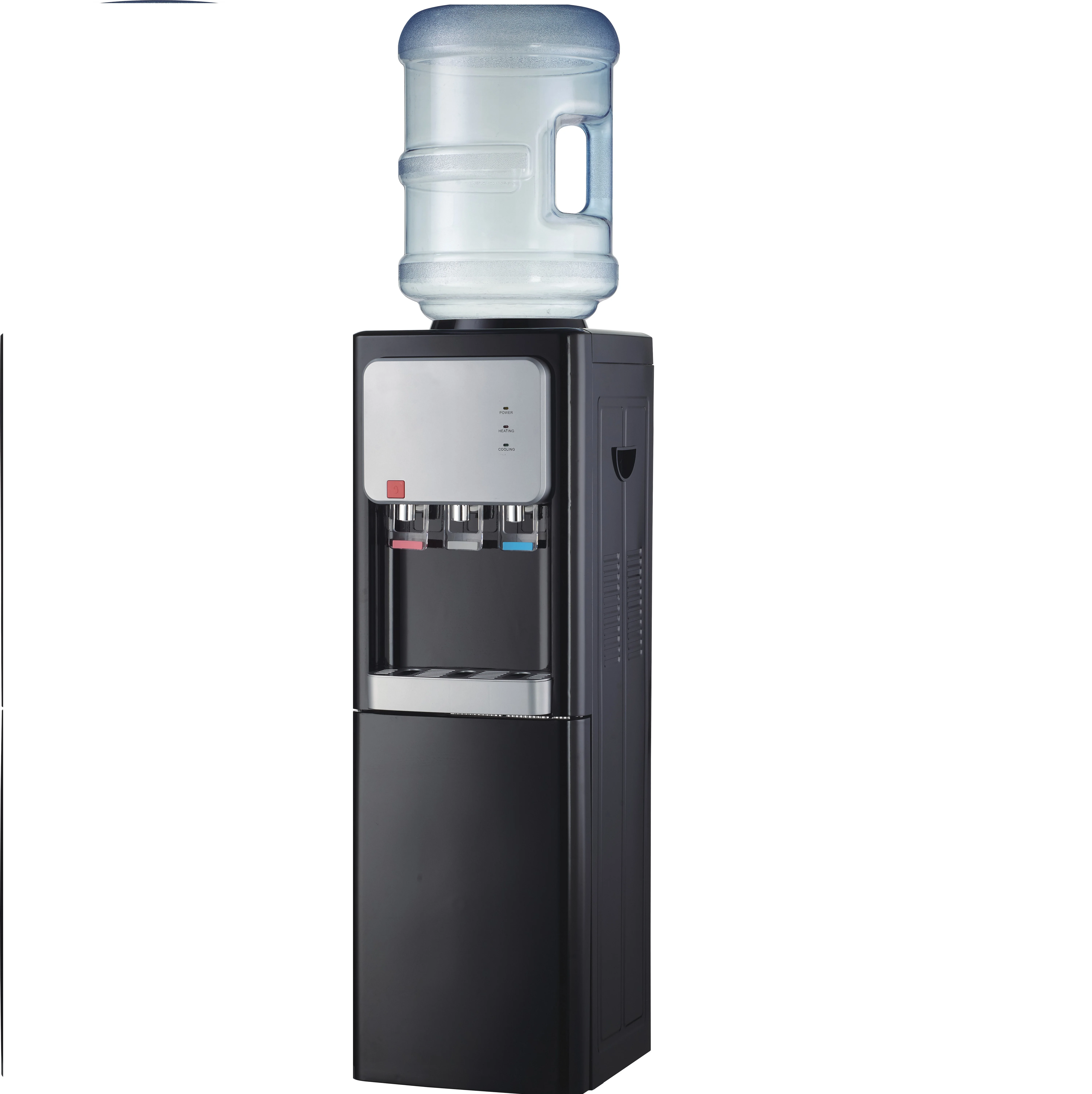 Vertical Hot Cold Warm 3 Taps Compressor cooling Water Dispenser YLR-2-5-V93BLB black water cooler with refrigerator