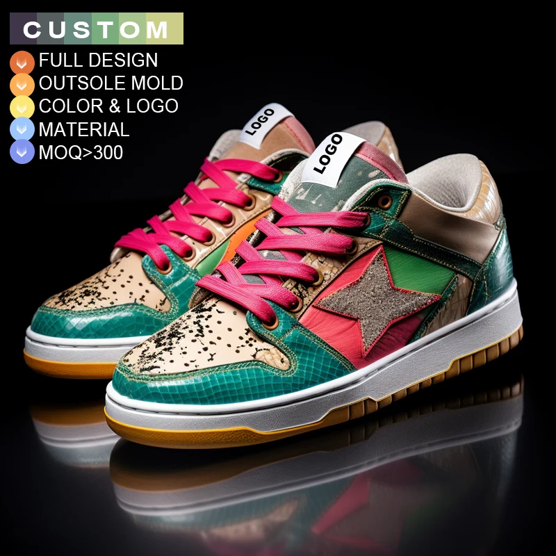 OEM Low white sneakers retro Skateboarding shoes custom logo brand trainers other trendy skateboard shoes men