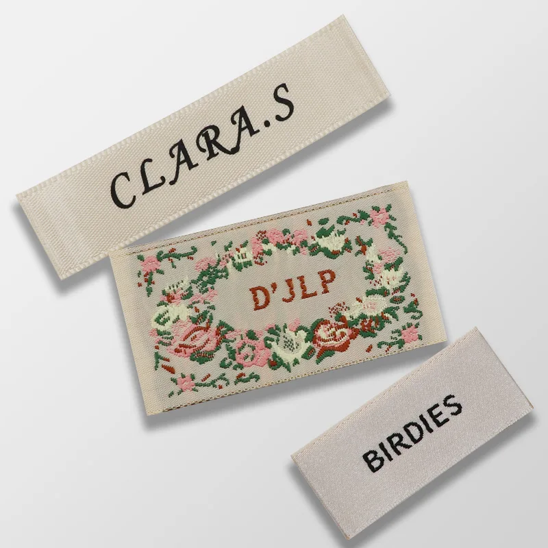Woven mark creative high quality labels decorative fabric labels clothing accessories small MOQ logo customized collar label