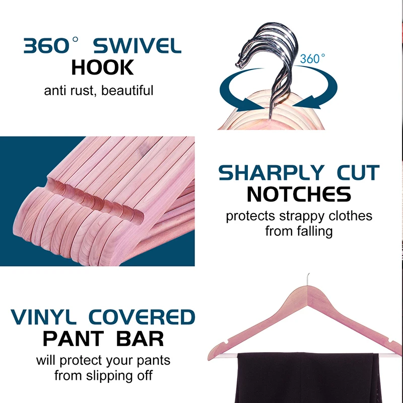 factory wholesale wood products cloth hangers moth repellent cedar indoor modern hanger luxury wooden cloth hangers
