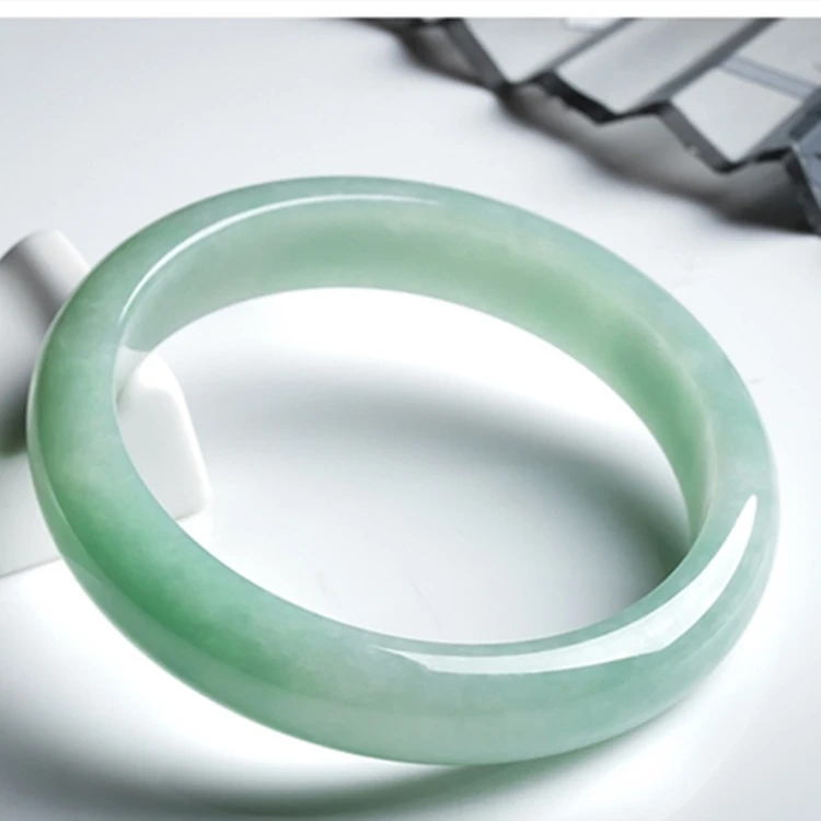 Green jadeite jade bracelet A Grade Classic shape natural gemstone jadeite bracelet jade round fashion bracelet JADE Bangles