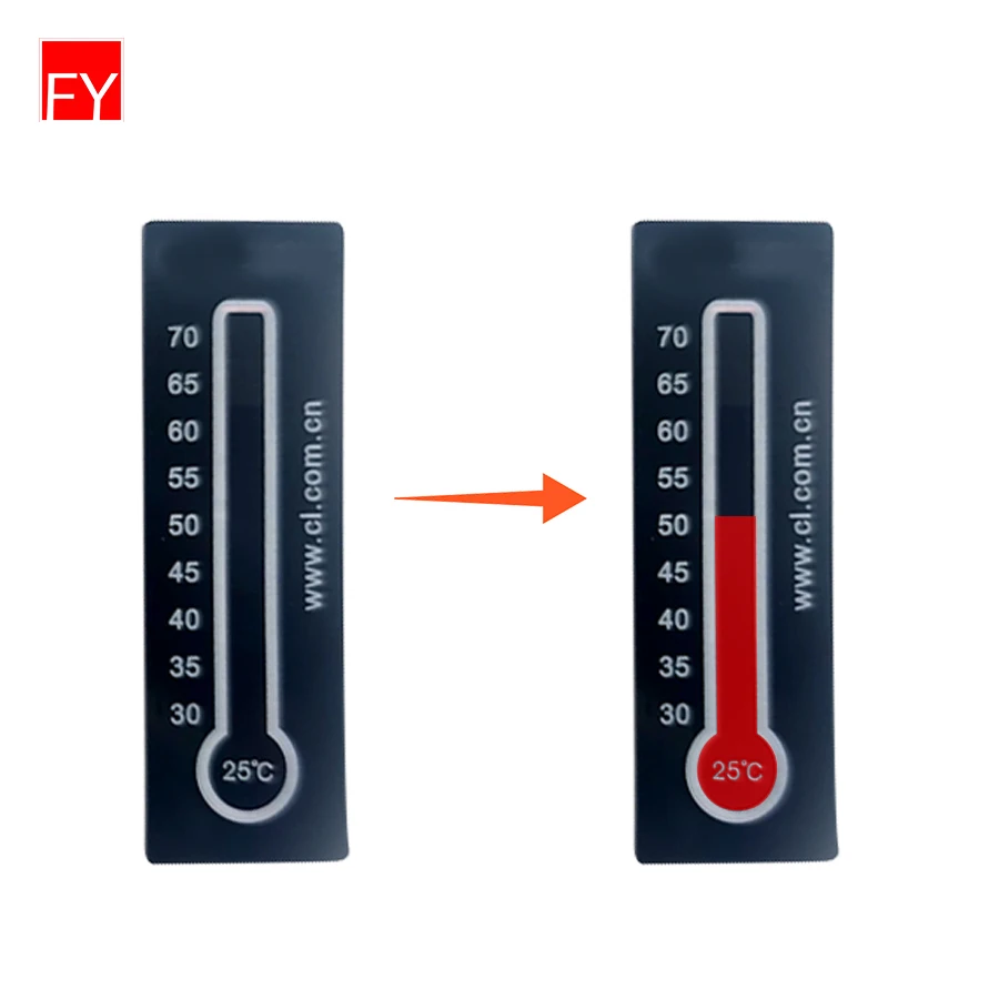 New Product Fy Thermo Non Reversible Color Change 75C Weather Thermometer Stickers Baby Temperature Sticker Label