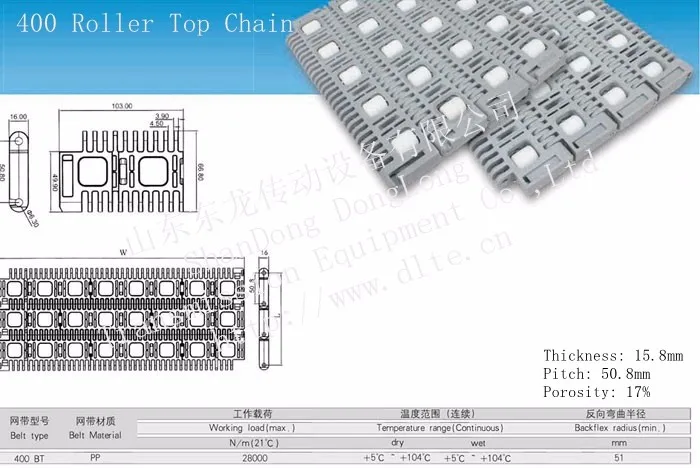 400 plastic roller conveyor  chain modular conveyor belt for logistics& packaging industry