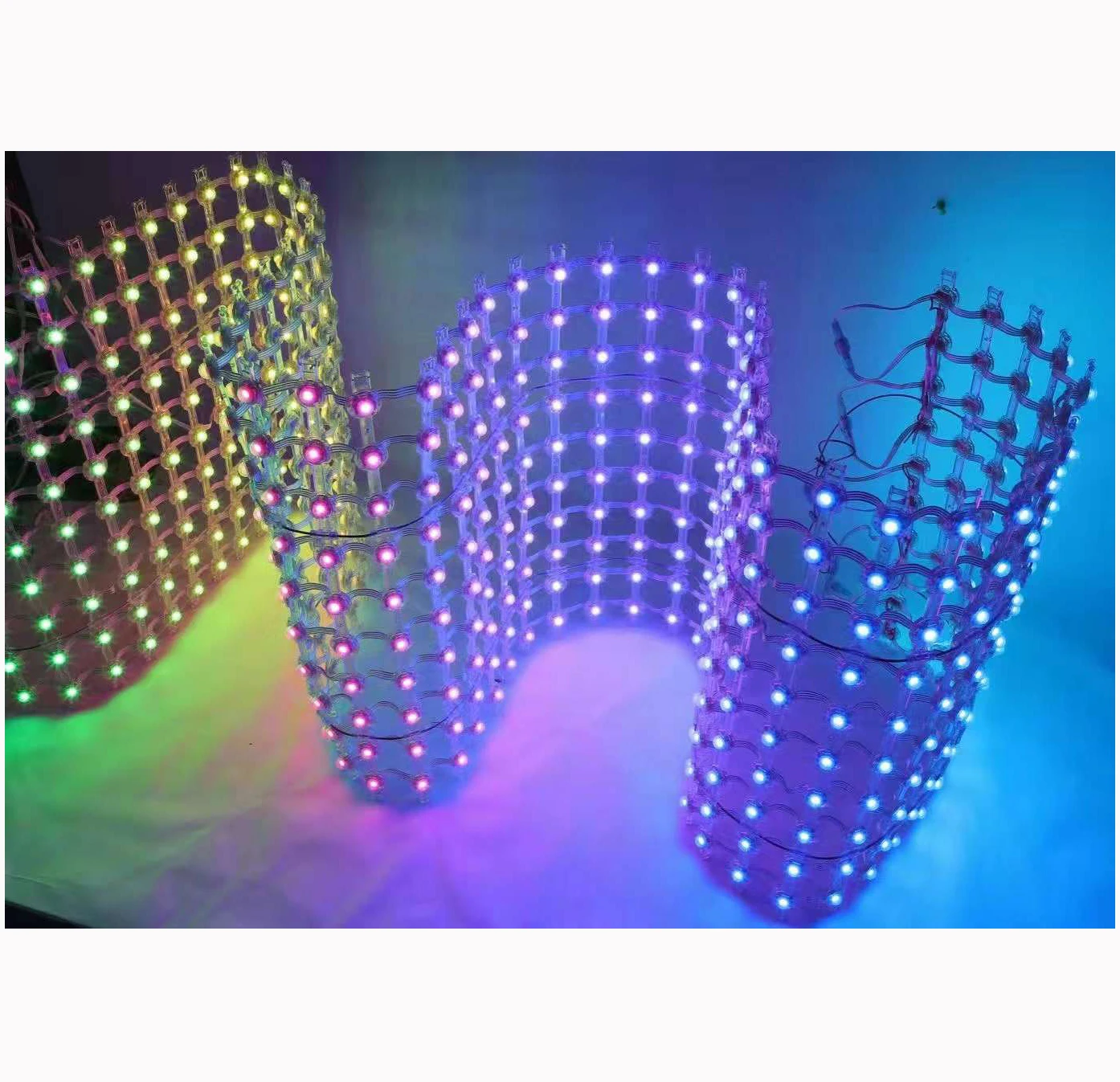 Foldable RGB LED Pixel Matrix Led Mesh Screen for Media Facade lighting