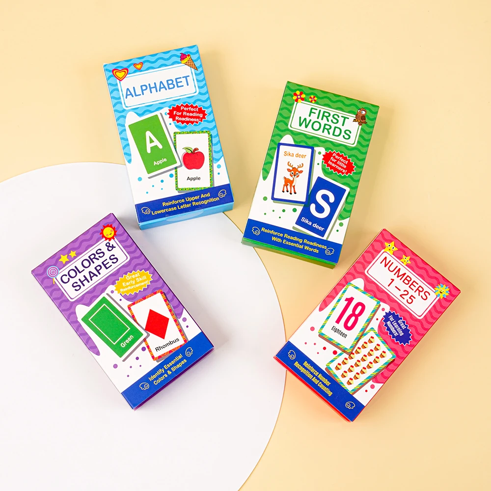Children Early Education Alphabet Learning Flash card learn letters colors shapes numbers and words Early childhood flashcards