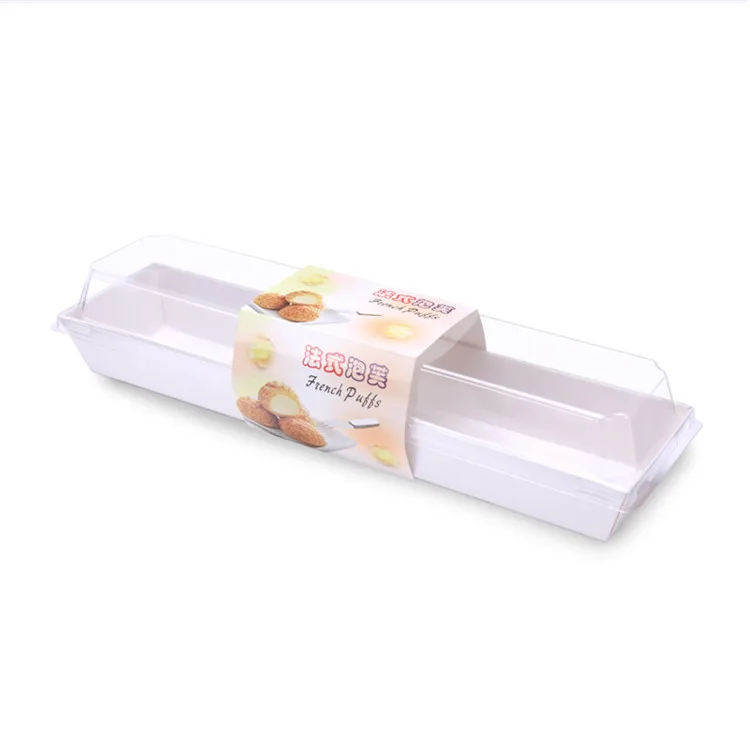 Custom White Kraft Paper Material rectangular hot dog packaging tray box with Your Own Logo