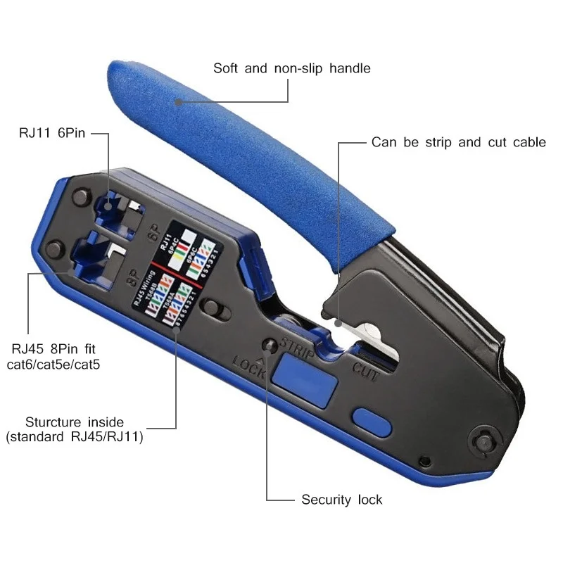Обжимные Щипцы для сетевого кабеля RJ45 плоскогубцы Cat7 Cat6 Cat5 RJ11 RJ12 разъемы модульные
