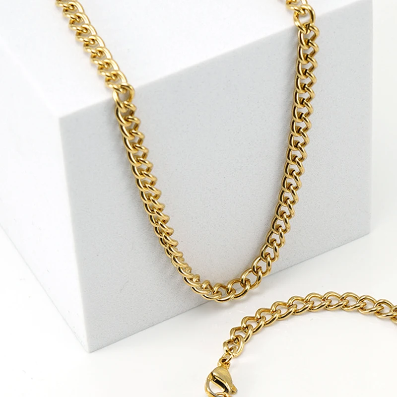 Wholesale Thicker Cuban Link Chain Gold Filled Plated Men Necklace Hip Pop Chain Jewelry