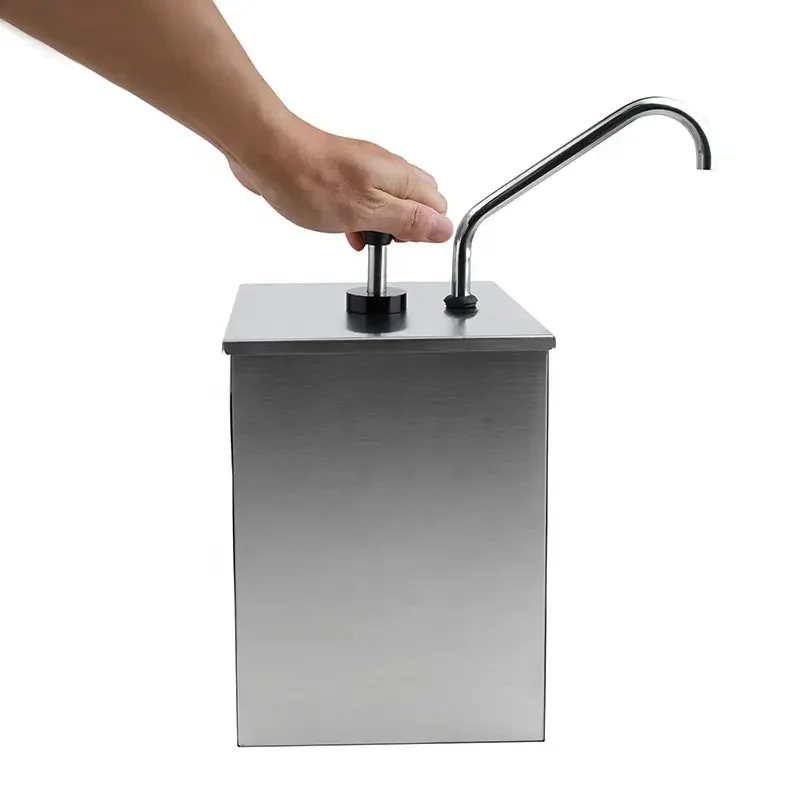 Commercial Sauce Squeezer Bottle Stainless Steel Sauce Pump Dispenser Condiment Dispensers with single head