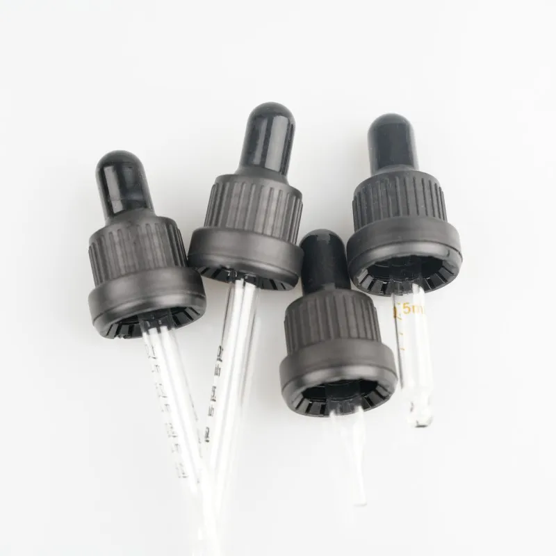 18mm Plastic Tamper Evident Dropper Cap Tubes Used for Different Milliliters Oil Bottle Caps with Rubber Teat of Different Glass