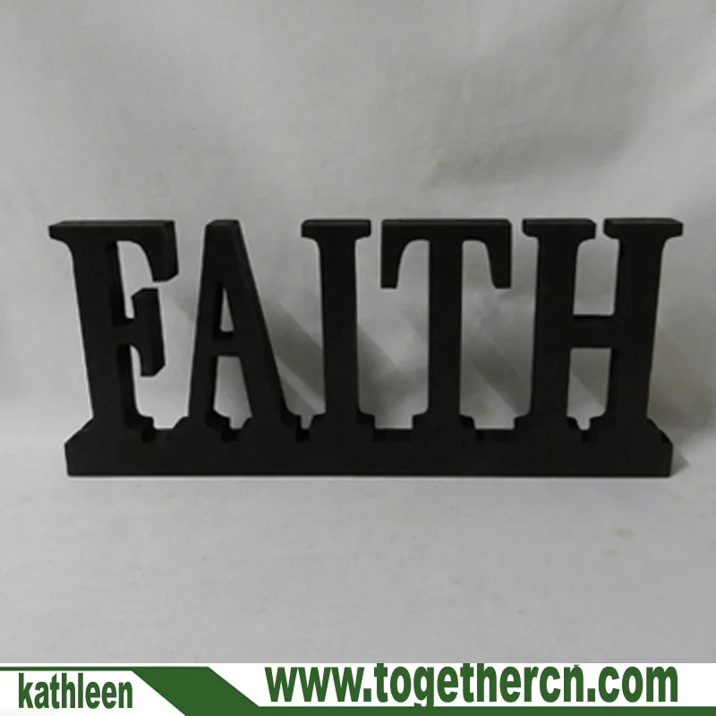 
Home Gallery Wall Decoration Black Color FAITH Cutout Vintage Wood Sign 