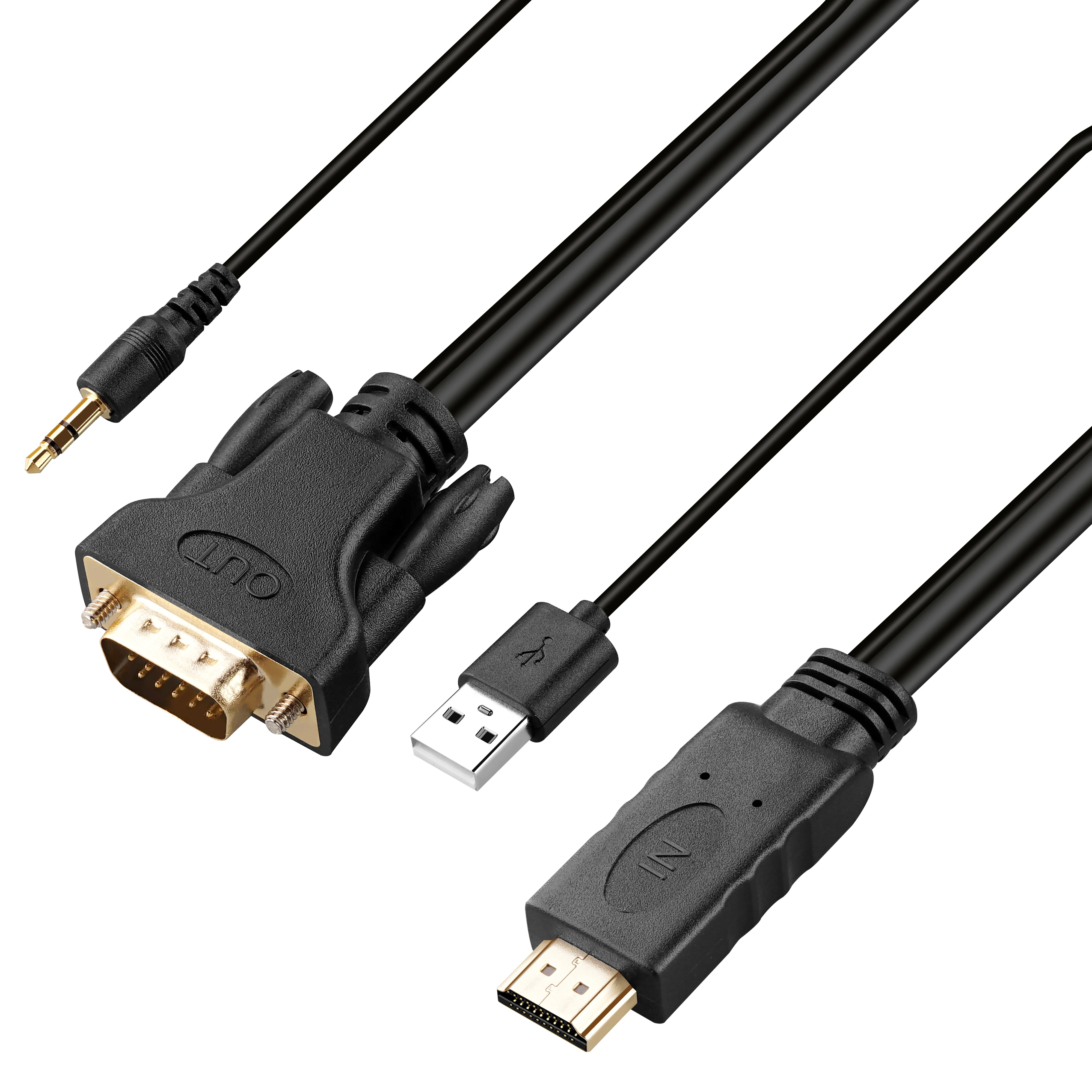  Высококачественный 1 8 м дешевый адаптер HDMI-VGA штекер-штекер Адаптер HDMI аудио видео конвертер
