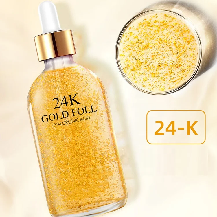 
Skin Care Capsules Face Organic Vit C Acne 24 K Whitening Glass Beauty Private Label 24K Gold Serum 