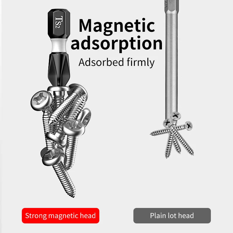 Non-slip cross strong magnetic ring electric screwdriver hexagonal set high-hardness flip-head hand drill