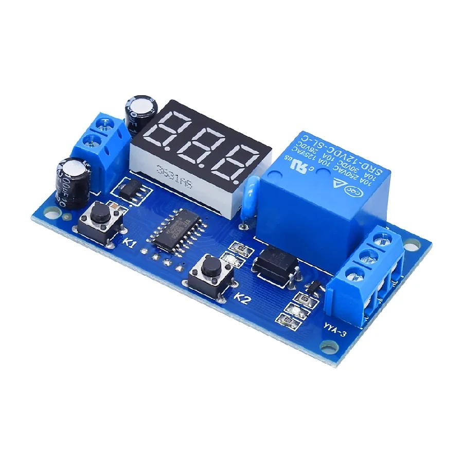 DC 12V Digital Display Delay Relay Delay Time Multi-function Module Infinite Loop Countdown Switch Control Module Timer Module