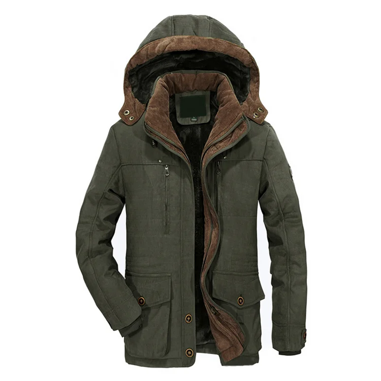 Мужская одежда на заказ, зимнее повседневное плотное хлопковое пальто с капюшоном