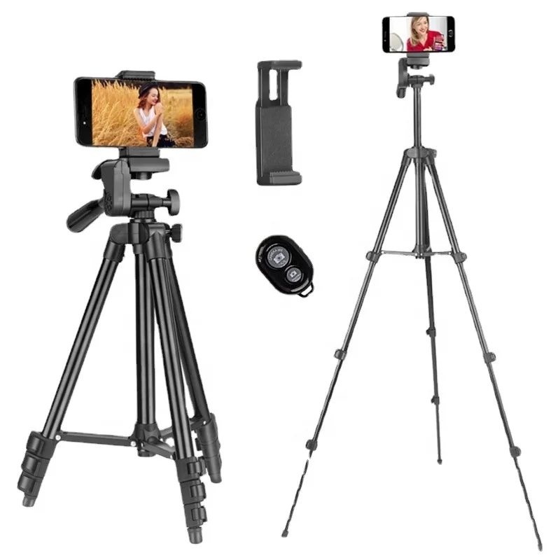 Carry Bag Aluminum alloy mobile phone camera tripod mobile phone live broadcast bracket with rotatable/ Wireless remote control