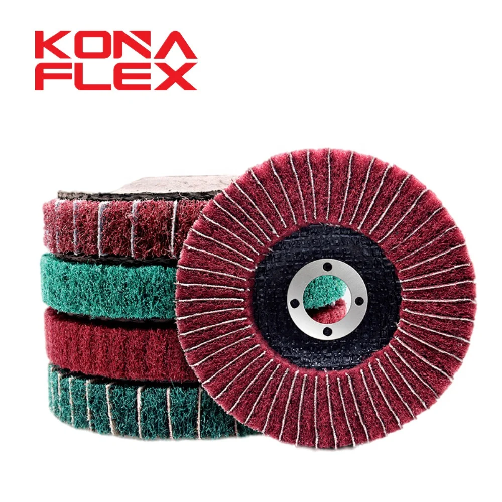 Konaflex 4 дюймовая Вертикальная нетканые комбинированная шлифовальная шкурка шлифовки и полировки перекидной шибер нейлон лепестковый