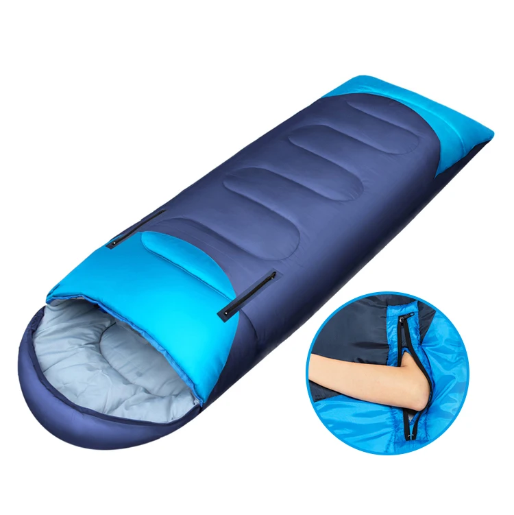 
Hand Free Sleeping Bag Double 2 Person Outdoor Camping 210T Polyester Spring and Autumn Envelope Type Adults Sleeping Bag 