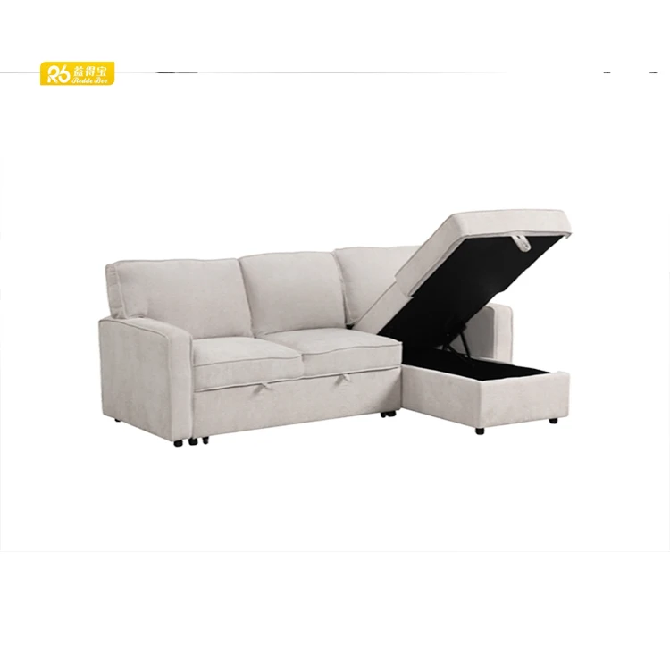 Fabric Couch Modern Design Sleeper Sofa 3 Seater With Cup Holder And USB Port Sofa Bed