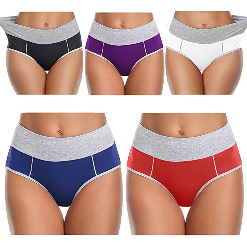 Plus size women period panties four layer high waist leak-proof high absorption menstrual panties