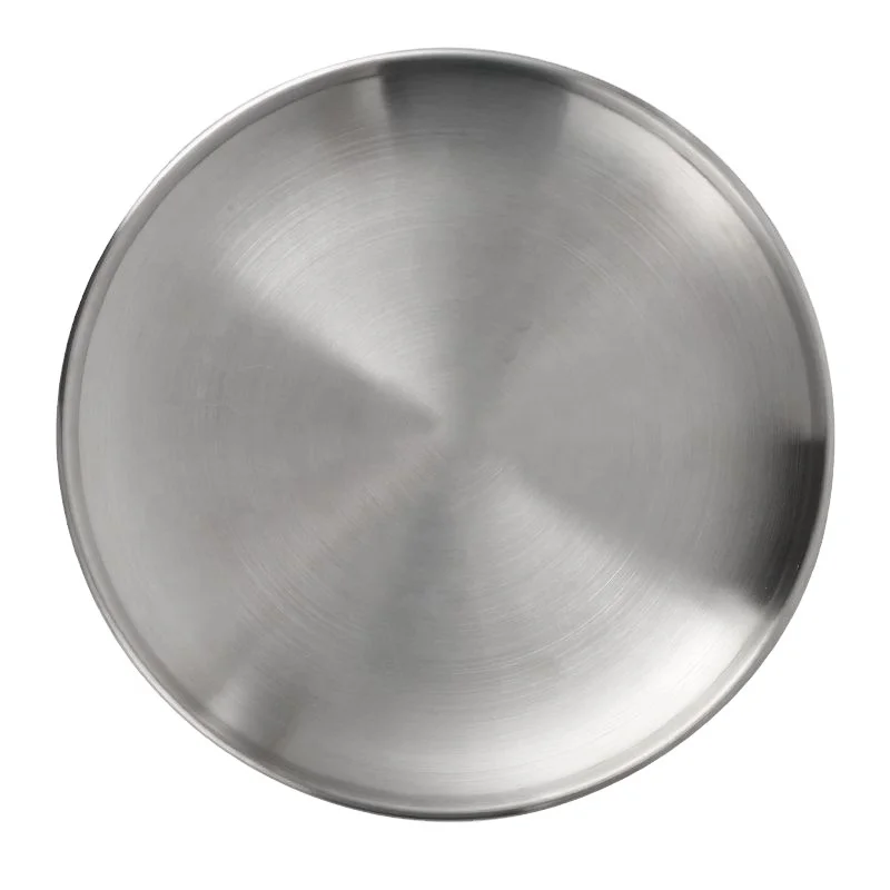 Металлические тарелки пищевого класса для ресторана поднос пиццы из нержавеющей стали на заказ