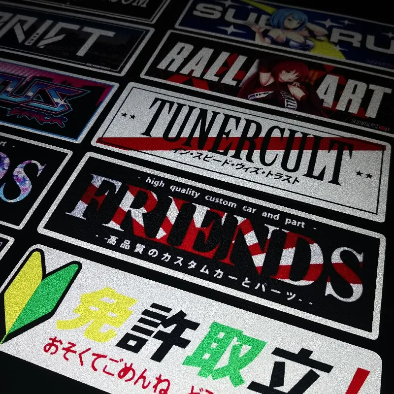 Custom Wholesale Stickers Pvc Anime Reflective Fender Trunk Window Wall Bumper Decal Race Gift Refit Decoration Car Accessories