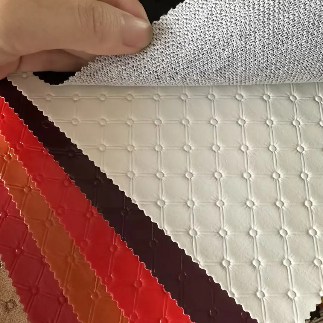 Recycle faux leather wholesale glitter decorative PVC synthetic leather products artificial leather fabric for upholstery