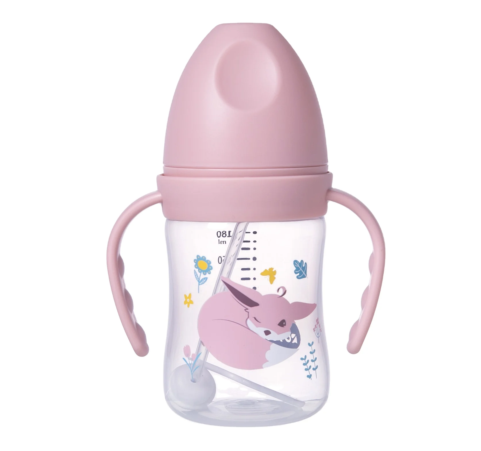 RK-3129 пищевой уникальный биоразлагаемые мягкий носик для воды Бутылочки для молока с крышкой и солома