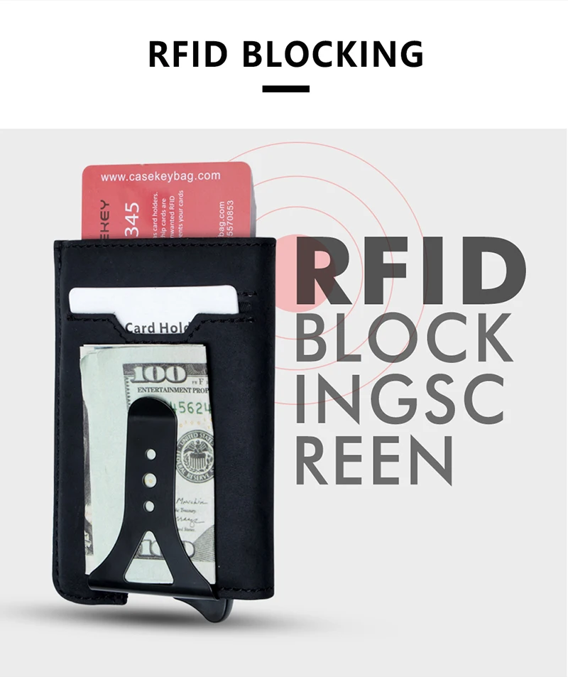 Hot Selling Wholesale Price Tarjetero Automatico Hombre Card Holder Case Pocket RFID Porte Carte Slim Leather Wallet