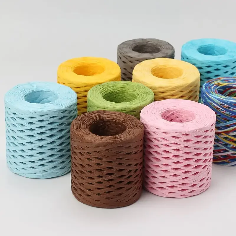 Raffia Paper Ribbons Packing DIY Crafts Party Decorations handmade raffia rope 200m