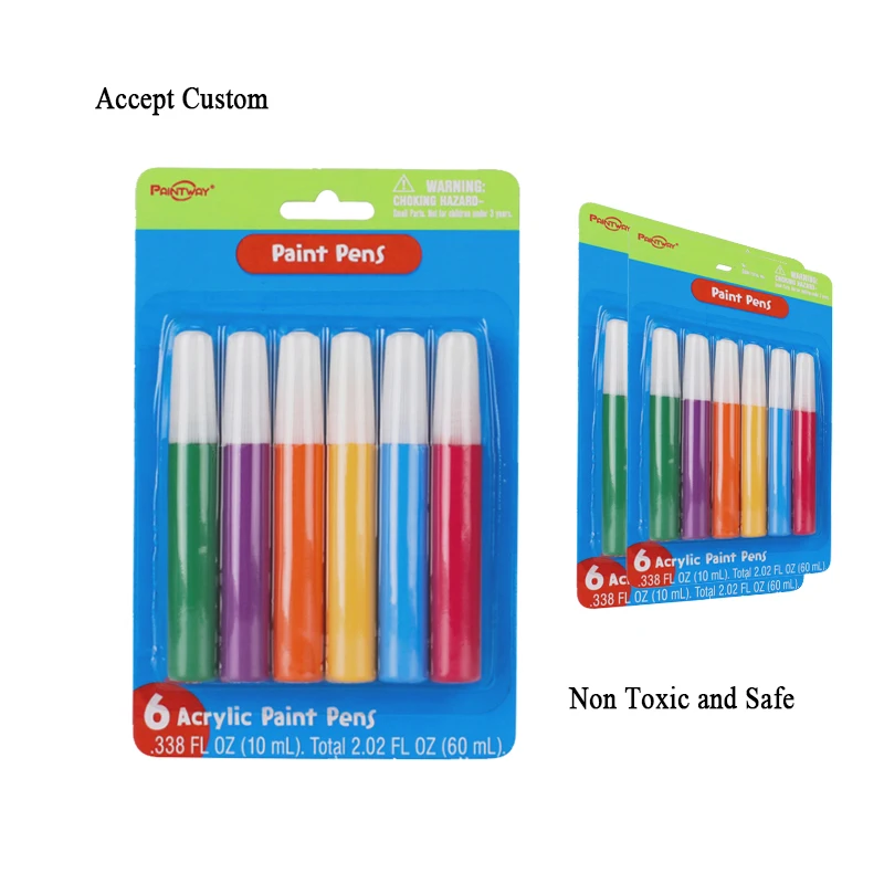 6pcs Acrylic Paint Pen Acrylic Painting Colour Set for Art Students Art Supplies