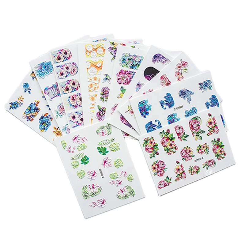 
25 Designs 3D Flower Nail Art Decor Sticker Decals 
