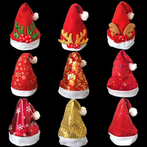 Christmas decorations Antler Adult children Santa hat  party dress up Christmas hats for adults party hats