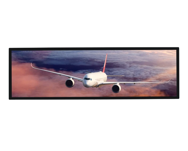 Ultra Wide Supermarket Banner LCD Bar Display Video Digital Signage 3840*1080 Monitor Stretched Bar LCD Advertising display