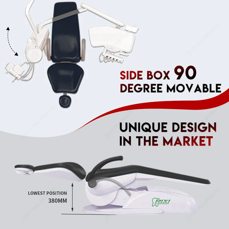 Dental chair luxury instruments chinese free space part rixi medical LED sensor light ergomomics treatment dental unit