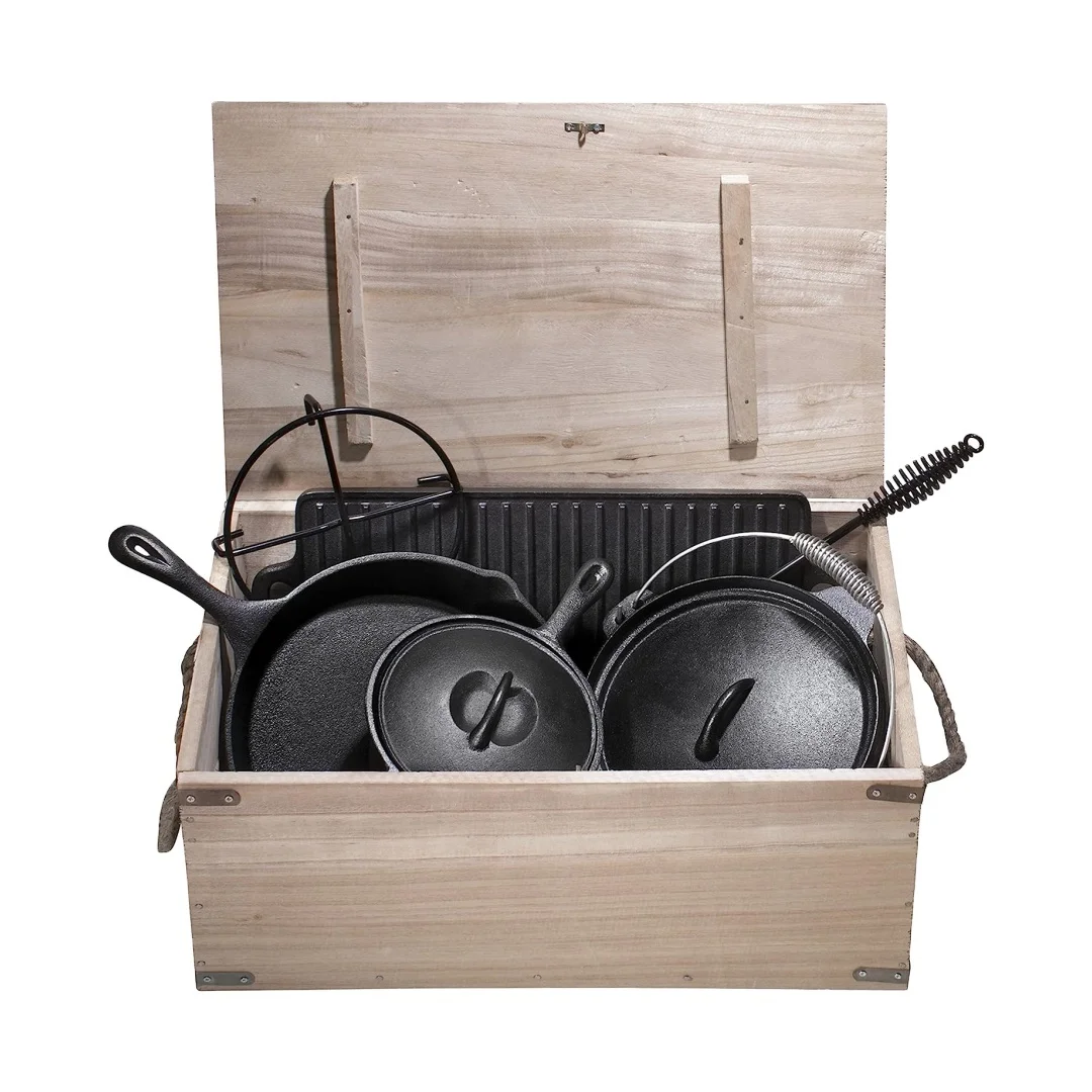 heavy duty pots and pans set cast iron non-stick 7 sets camping cookware set for outdoor cooking