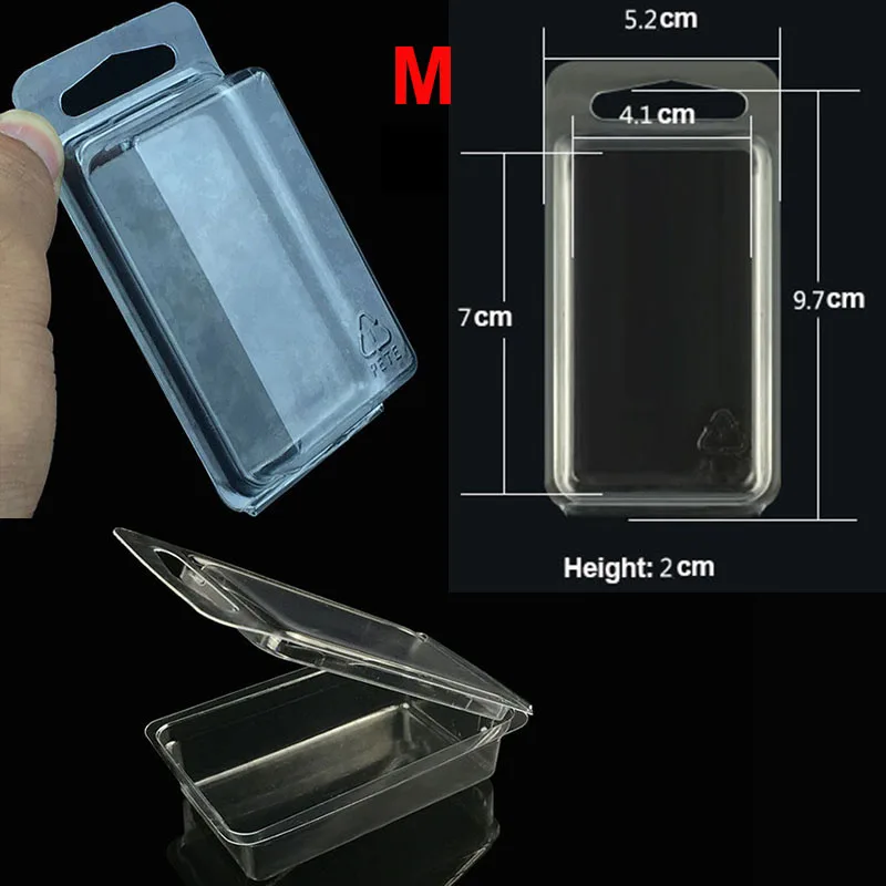 S/M/L Size Clear Plastic Blister Clamshell Package Storage Container for Fishing Lure Accessory