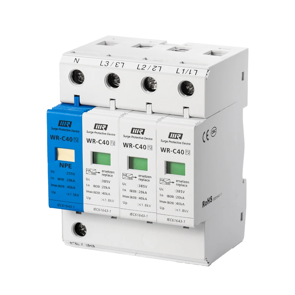 WR-C40 20-40kA Lightning Arrester Electrical Surge Voltage Protector