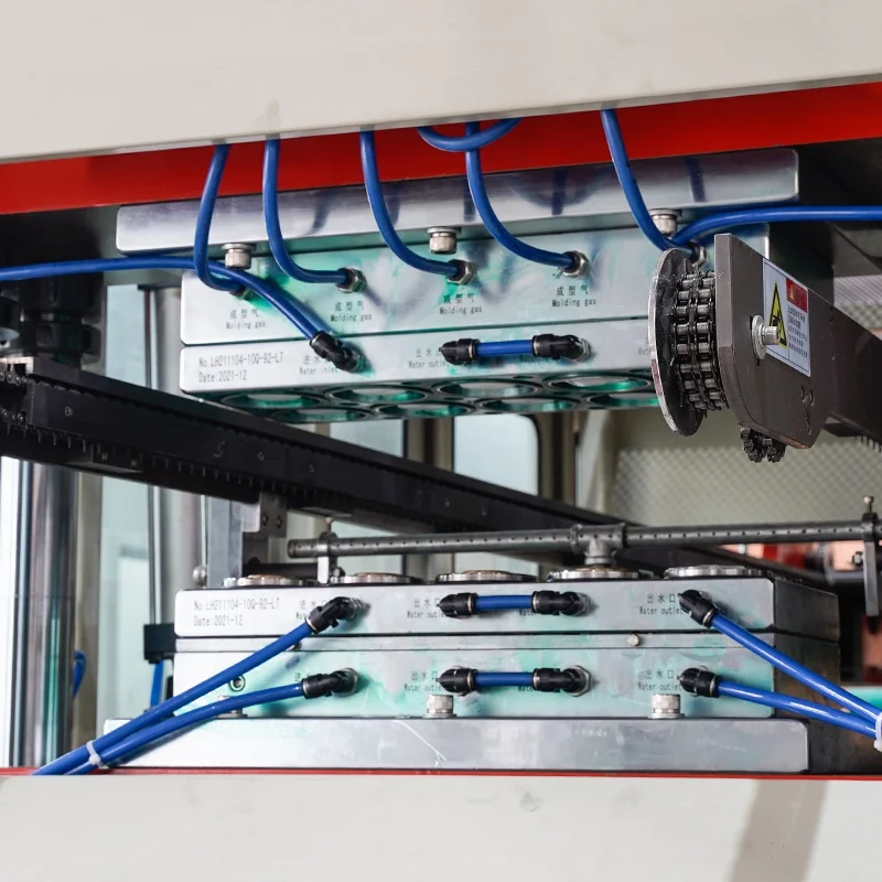 Fully Automatic Sheet Feed For Pp Cup Lid With Robot Arm Thermoforming Machine