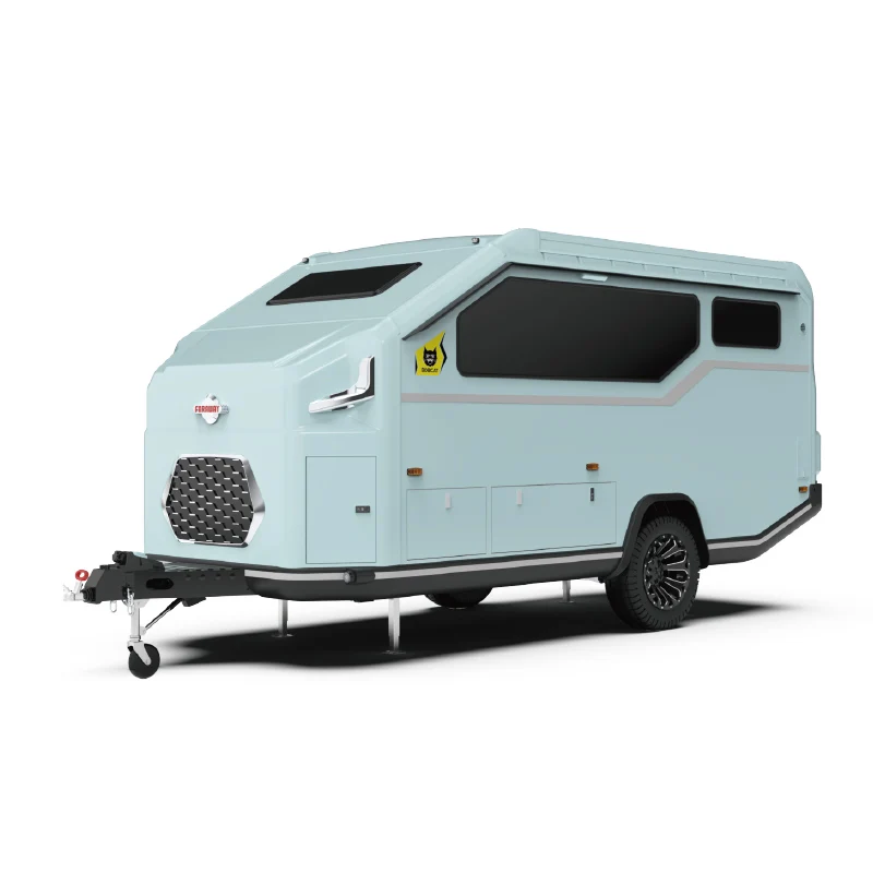 High Quality Performance Stainless Steel 304 Off-Road Travel Trailer Luxury RV Motorhome Trailer With Tent
