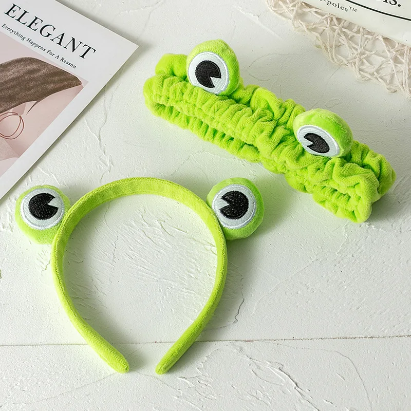 Genya Little Green Frog Headband Stretchy Soft Non-slip Hair Bands Elastic Headband For Washing Face and Makeup