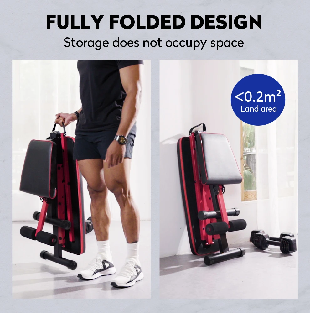Snode BD90 fitness press barbell folding weight lifting dumbbell benches & racks adjustable bench