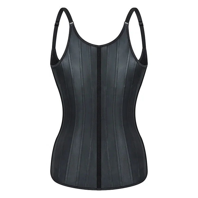
7008 Wholesale Slimming Latex Corset 25 Steel Bone Vest Waist Trainer Latex with Hooks 