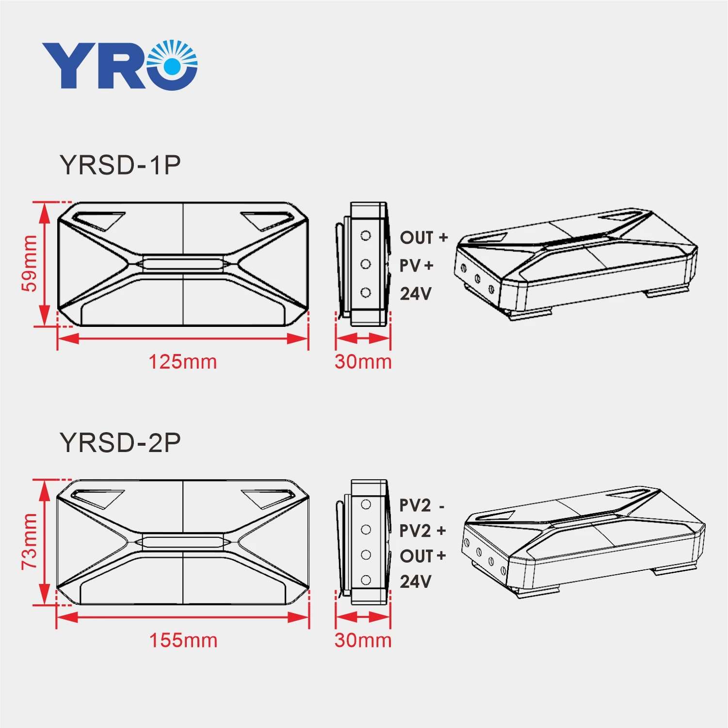 YRO RSD UL1741 Solar Module Level Rapid Shutdown device Emergency Button Switch Firefighter safety switch PLC type Safe fire